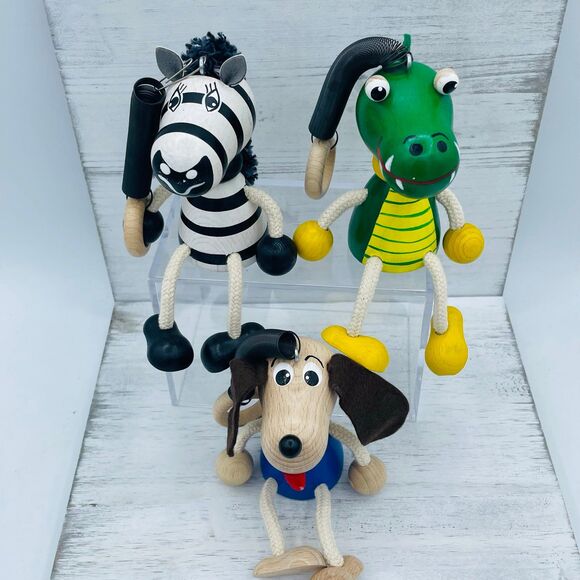 Vintage Wooden Bouncy Springy Wood DOG Made in Czech Republic for Petra Toys USA - Picture 7 of 8